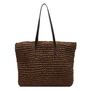 Straw Woven Tote Bags Casual Large Luxury Design Capacity Handbag Beach Shoulder Simple Women's Bag Style Shopping Summer bolsos 4