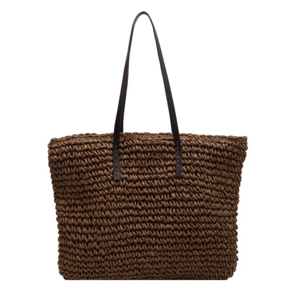 Straw Woven Tote Bags Casual Large Luxury Design Capacity Handbag Beach Shoulder Simple Women's Bag Style Shopping Summer bolsos 4