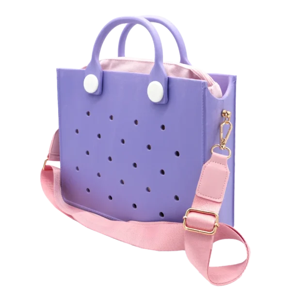 EVA Large Leather Shoulder Bag Handbag Tote Bag Storage for Women Casual Waterproof Beach Bag Hole Fit Charm Fashion Storage Bag 23