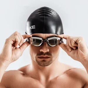 Men Swimming Shorts Waterproof Competition Swim Equipment Goggles with Ear-plug Cap Case Trunks Briefs Swimwear Half Pants 2022 3