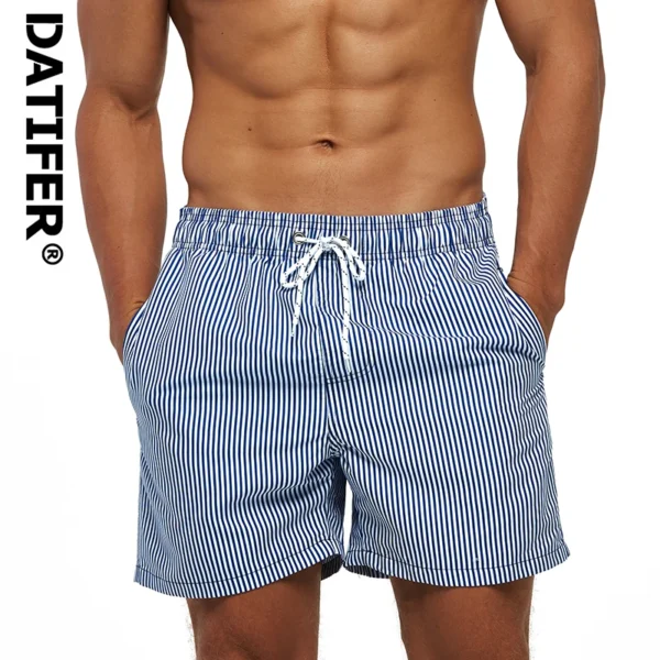 DATIFER Summer Men Beach Print Shorts Surfing Swimwear Fitness Workout Trunks Male Sportswear With Pockets Pants 1