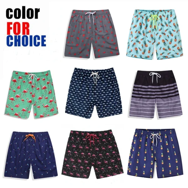DATIFER Summer Men Beach Print Shorts Surfing Swimwear Fitness Workout Trunks Male Sportswear With Pockets Pants 5