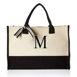 A-Z Canvas Totes bag Fashion Canvas Tote Letters Flower Portable Beach Shoulder Shopping Casual Beach Bag Large Capacity Handbag 17