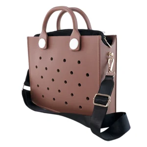 EVA Large Leather Shoulder Bag Handbag Tote Bag Storage for Women Casual Waterproof Beach Bag Hole Fit Charm Fashion Storage Bag 17