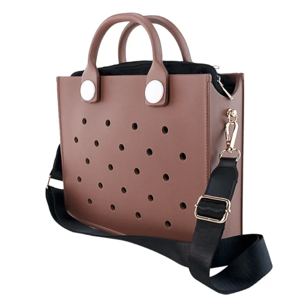 EVA Large Leather Shoulder Bag Handbag Tote Bag Storage for Women Casual Waterproof Beach Bag Hole Fit Charm Fashion Storage Bag 17