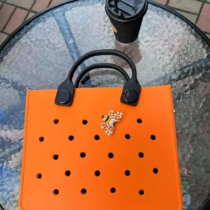 EVA Large Leather Shoulder Bag Handbag Tote Bag Storage for Women Casual Waterproof Beach Bag Hole Fit Charm Fashion Storage Bag 6