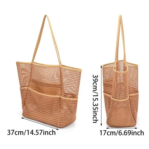 Multi Pockets Summer Beach Bag For Towels Mesh Durable Travel Handbag Toys Organizer Waterproof Underwear Swimming Storage Bag 6