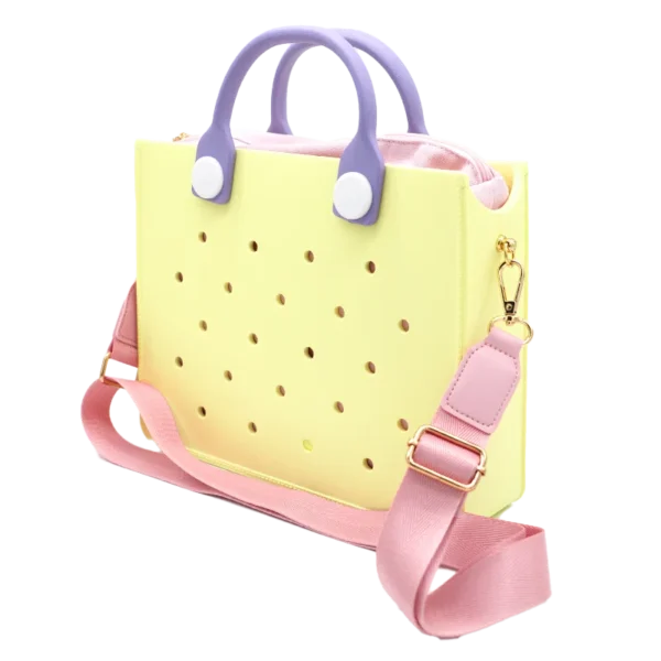 EVA Large Leather Shoulder Bag Handbag Tote Bag Storage for Women Casual Waterproof Beach Bag Hole Fit Charm Fashion Storage Bag 7